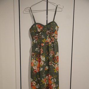 OG Collective Gray Floral Corset-style Dress